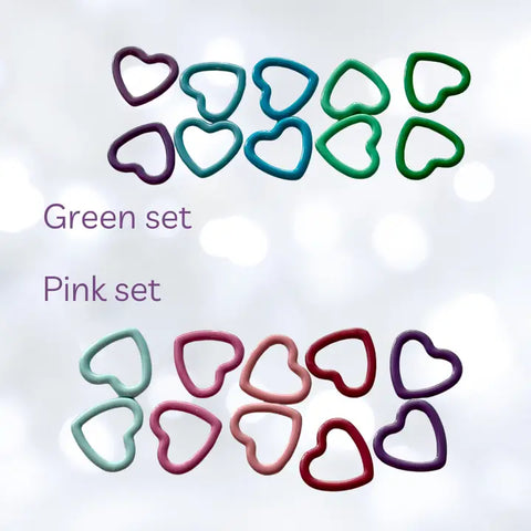 Snag-Free Metal Stitch Markers - Hearts