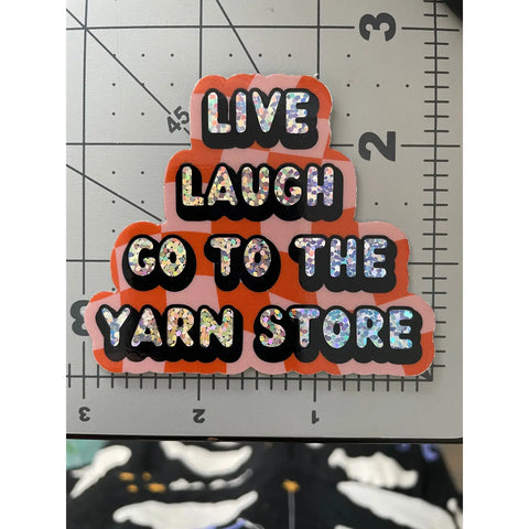 Glitter Vinyl Sticker - Yarn Store Love