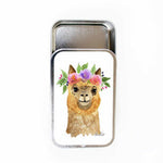 Flower Alpaca Stitch Marker Tin