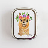 Flower Alpaca Stitch Marker Tin