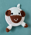 Brown and White Crocheted Sheep Tape Measure