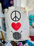 Peace Love Knit Project Bag