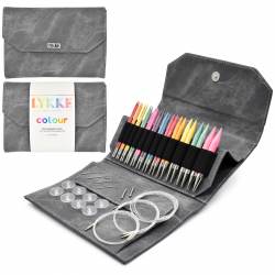 Lykke Colour 5" tip Interchangeable Knitting Needle Set (Grey Denim Case)