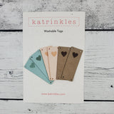 Heart Foldover Tags - Faux Suede