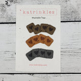 Solid Heart Square Tags - Faux Suede