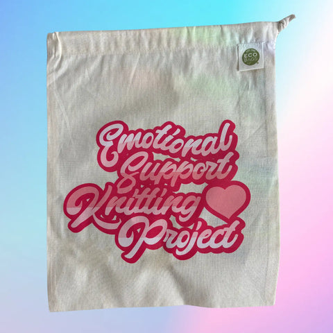 Drawstring Project Bag - Emotional Support Knitting Project