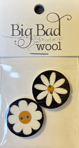 Big Bad Wool White Daisy Buttons