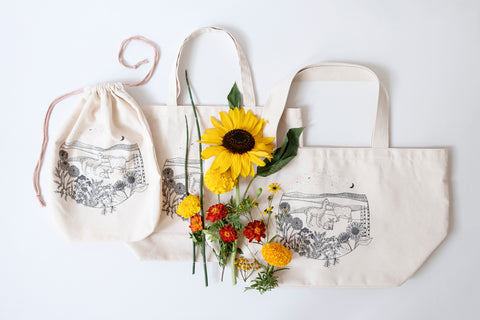 Friends + Flowers Tote and Project Bags